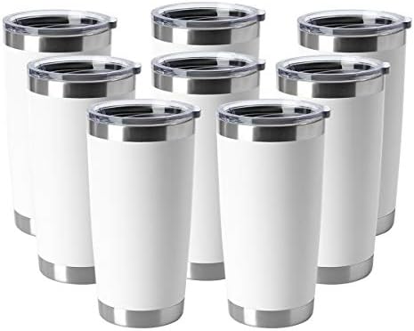 HASLE OUTFITTERS 20oz Tumblers 8 Pack White