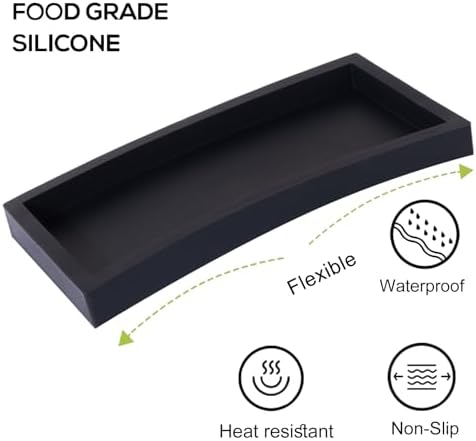 Heagoale Silicone Vanity Tray Black Rectangle