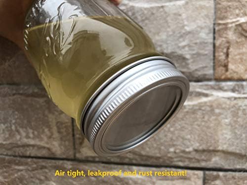 Rust Resistant Reusable Silver Aluminum Airtight Lids for Mason Jars 12 Pack