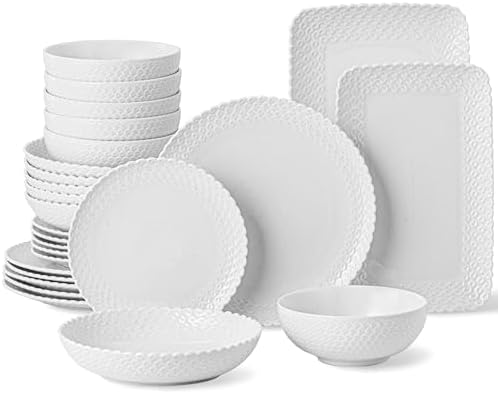 26 Piece Dinnerware Set for 6 Modern Style Plates and Bowls