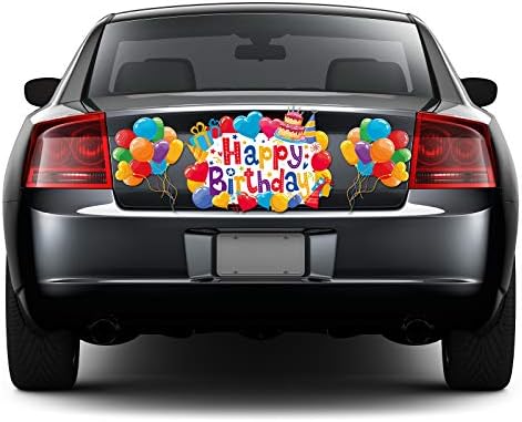 4 Piece Birthday Car Magnets with Reflective Design