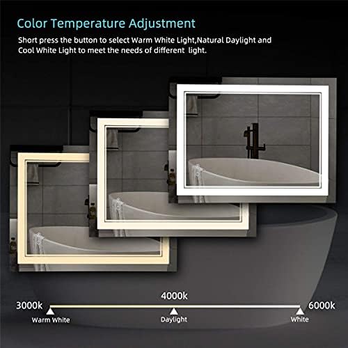 LED Bathroom Mirror with Anti Fog and Dimmable Touch Control