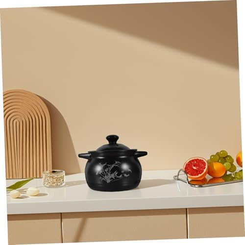 Hemoton 18L Ceramic Stockpot with Lid