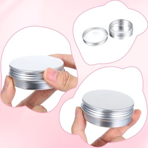 WLLHYF 48 Pcs Aluminum Round Cans 2 Oz Food Containers with Lids