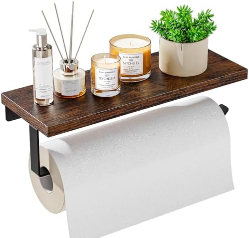 Banawey Wall Mount Paper Towel Holder with Shelf