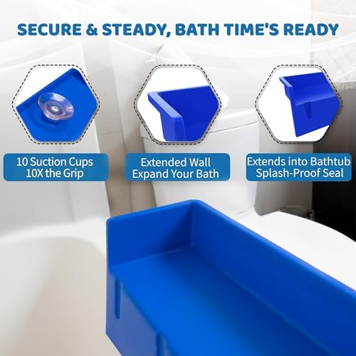 Tub Topper Splash Guard Play Shelf Blue