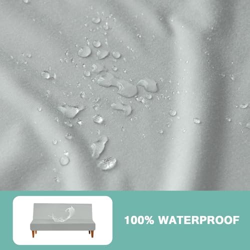 Luv4babe Waterproof Futon Cover for Armless Sofa Bed Gray
