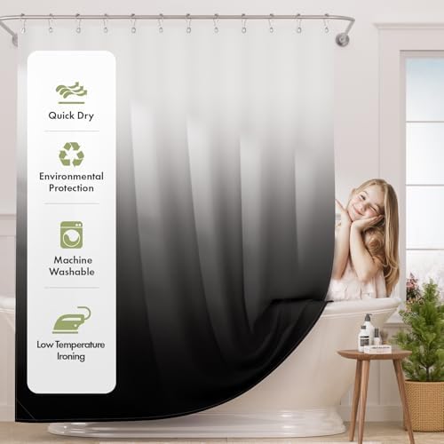 AmazerBath Shower Curtain Set with 12 Hooks