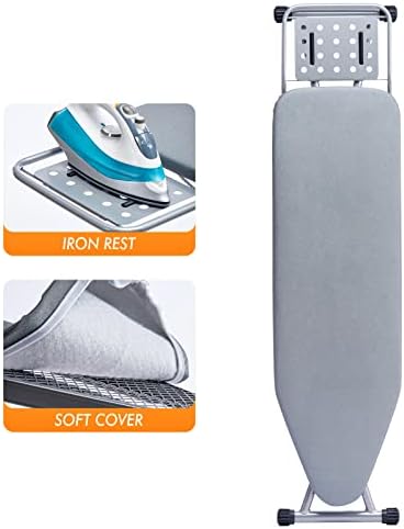 BKTD Ironing Board with Steam Rest and Non-Slip Foldable Stand
