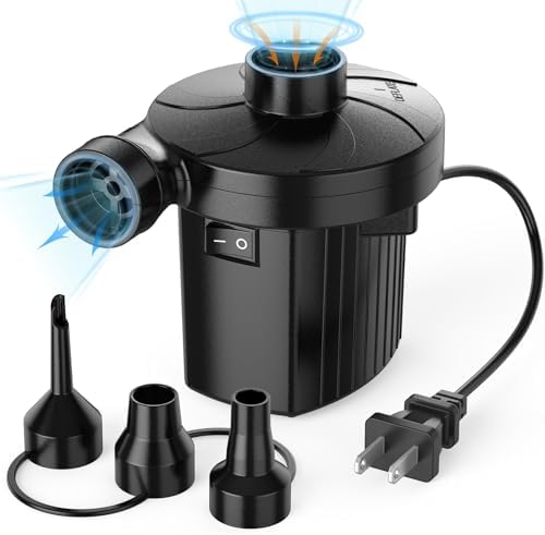 Electric Air Pump with 3 Nozzles for Inflatable Mattresses and More