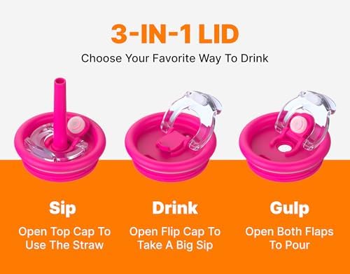 VINUR Kids Insulated Tumbler 17 oz Purple Pink