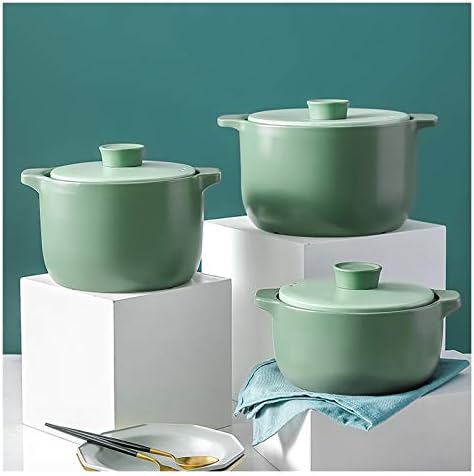 SISWIM Green Ceramic Casserole with Lid 27L