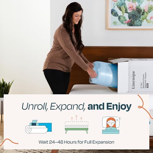 LINENSPA 2 Inch Gel Memory Foam Mattress Topper - Full Size