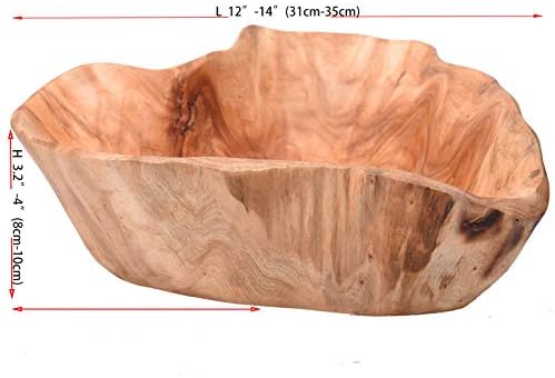 Handmade Natural Root Wood Salad Bowl 12-14 Inch