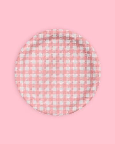 XO Fetti Camp Gingham Paper Plates 24pk 9 Inch