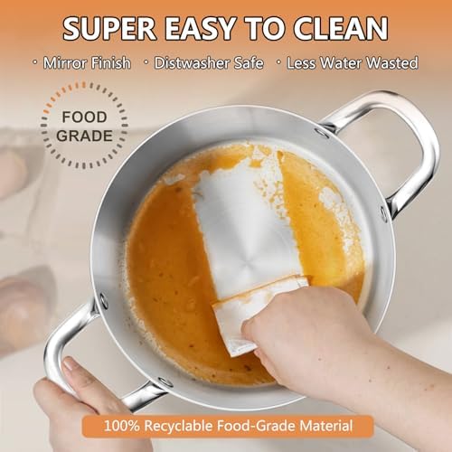 8 Qt Stainless Steel Stock Pot with Glass Lid