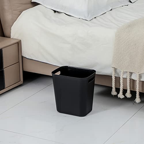 UUJOLY Plastic Trash Can 35 Gallon Black
