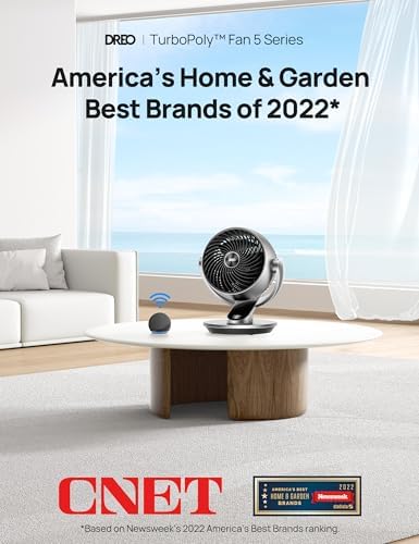 Dreo Smart Fan for Bedroom with Remote and Voice Control