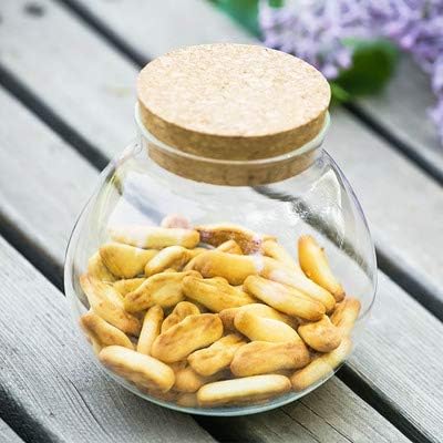 1Pcs 500ml Clear Glass Bottle with Cork Stopper