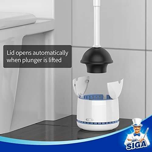 MRSIGA Toilet Plunger with Holder White