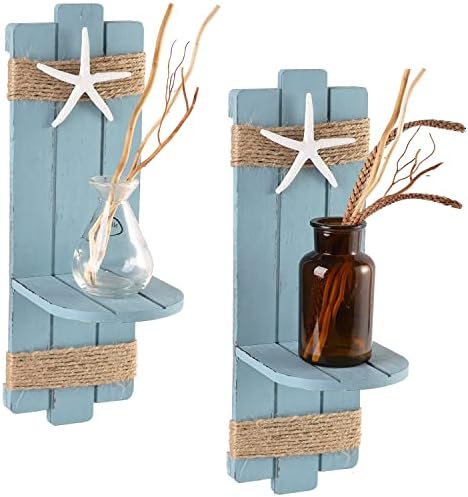 SOMTO Beach Starfish Wall Candle Sconces Set of 2