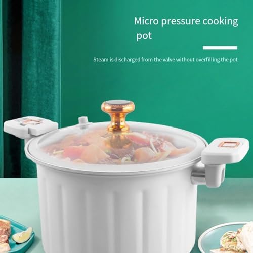 VKEID Cast Iron Stock Pot with Glass Lid and Dual Handles