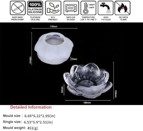Lotus Shape Silicone Mold for DIY Resin Crafts