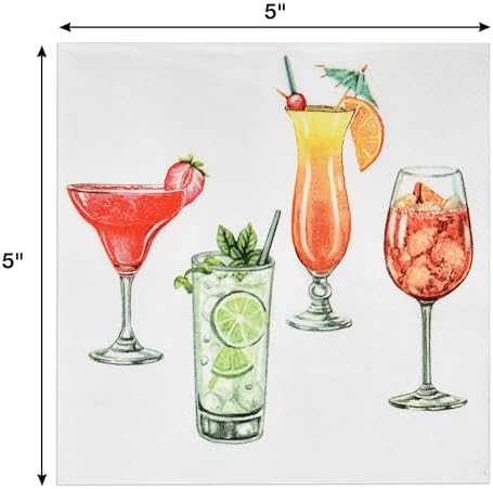 Gift Boutique 100 Count Cocktail Napkins for Summer Parties