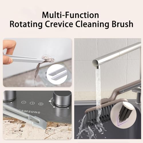 360 Degree Rotating Crevice Cleaning Brush with Trash Picker