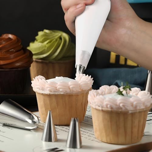 Adocfan Cake Decorating Kit 255pcs with Turntable and Tips