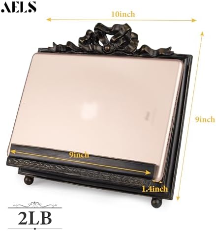 AELS Vintage Ornated Cookbook Stand Black