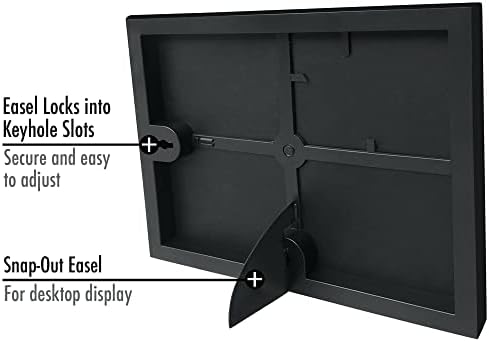 Americanflat 8x10 Picture Frame Set of 6 with Shatter-Resistant Glass - Black