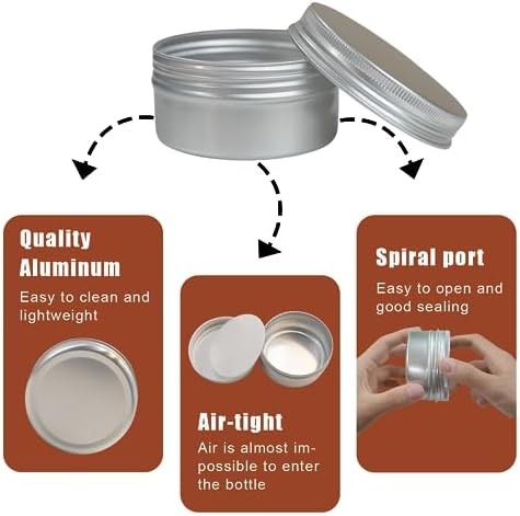 3 Ounce Aluminum Tin Cans 20 Pack with Screw Lid and Labels