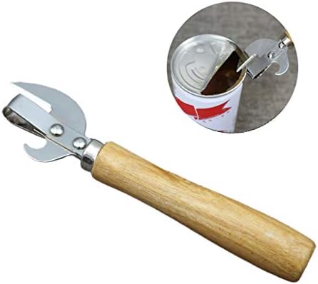 Wooden Handle Manual Can Opener for All Sizes