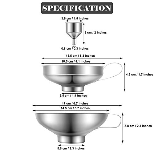 Shappy 5 Piece Stainless Steel Funnel Set