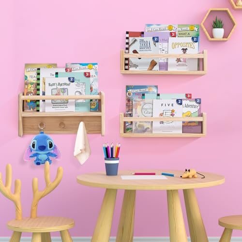 AZSKY Floating Wall Bookshelf Set of 3