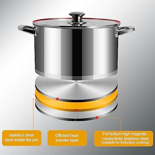 LEUGWAKN 10 Quart Stainless Steel Stock Pot With Lid