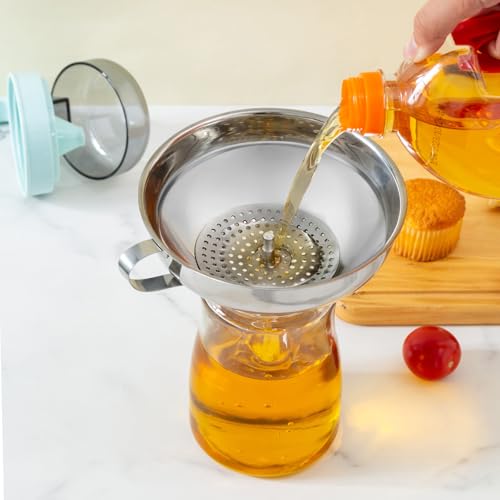 Toncoo 13-Piece Canning Funnel Set with Lids and Strainer