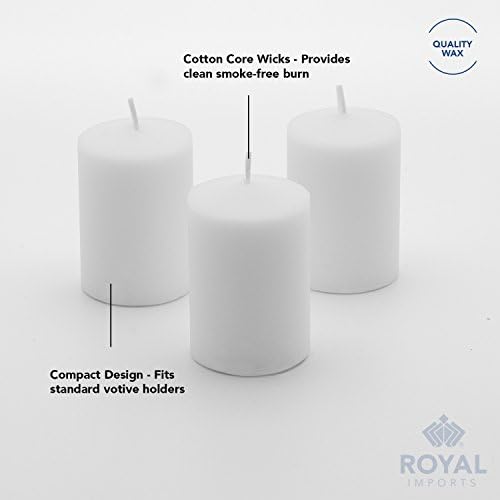 Royal Imports Votive Candles Unscented White Box of 36 15 Hour Burn