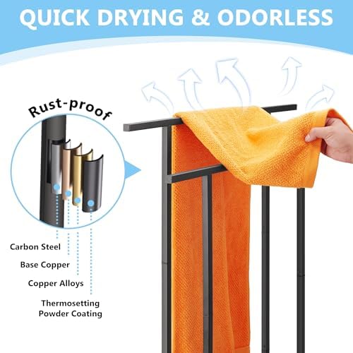 ALHAKIN 2 Tier Standing Towel Rack for Bathroom