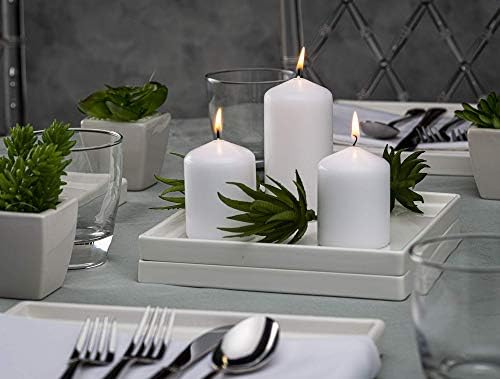 Bolsius White Pillar Candles 20 Pack Unscented