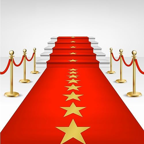 Timgle Disposable Red Plastic Carpet Runner for Party Movie Night