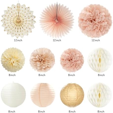 Champagne Gold Beige Fall Boho Birthday Decor Kit 21pcs