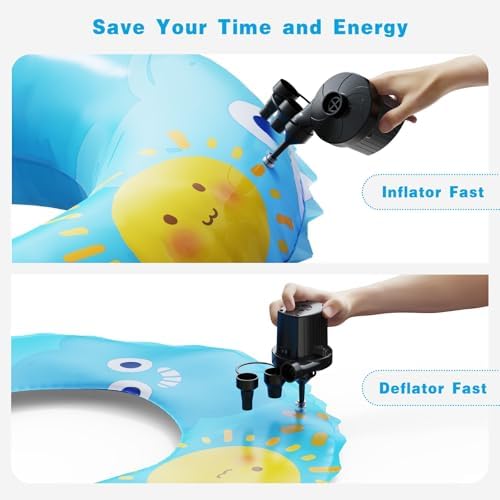 Electric Air Pump with 3 Nozzles for Inflatable Mattresses and More