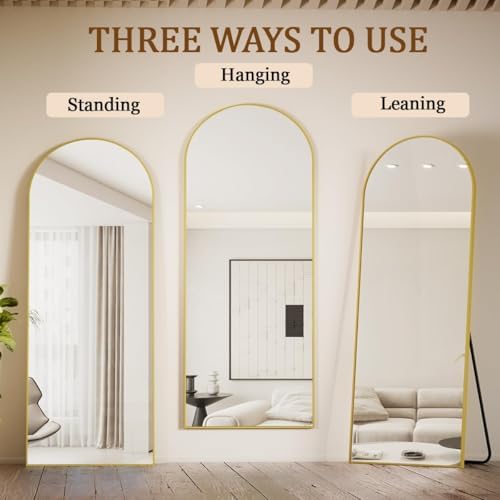 Koonmi 65x24 Arched Gold Full-Length Mirror
