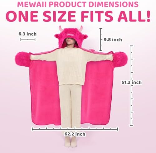 Ultimate Softness Highland Cow Hoodie Blanket - Cozy Flannel Wearable Blanket for Women