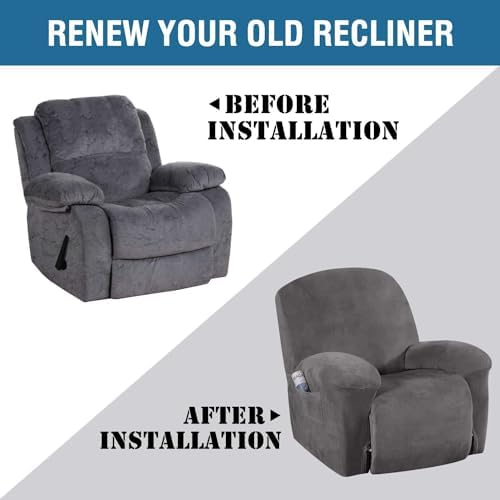 HVERSAILTEX Velvet Plush Recliner Chair Cover 1-Piece