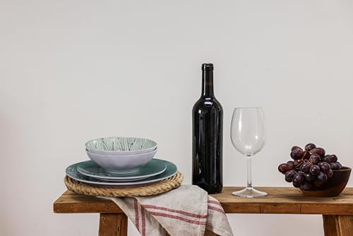 Artworld Lotus Turquoise Fade 12PCS Melamine Dinnerware Set