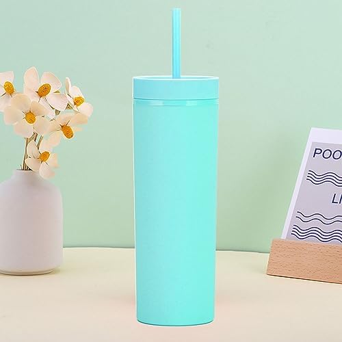 Essasea Matte Skinny Tumblers with Lids and Straws 16oz