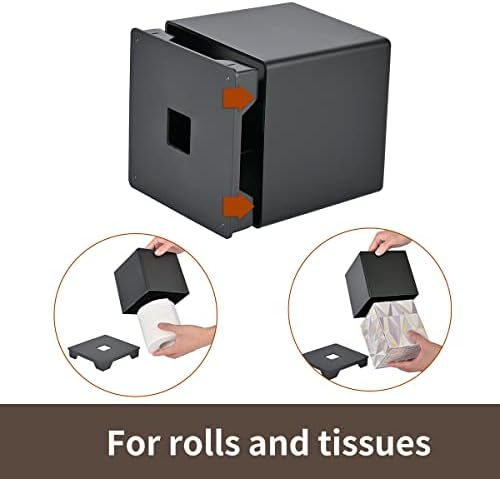 Y-in Hand Tissue Box Cover - Black Square Holder